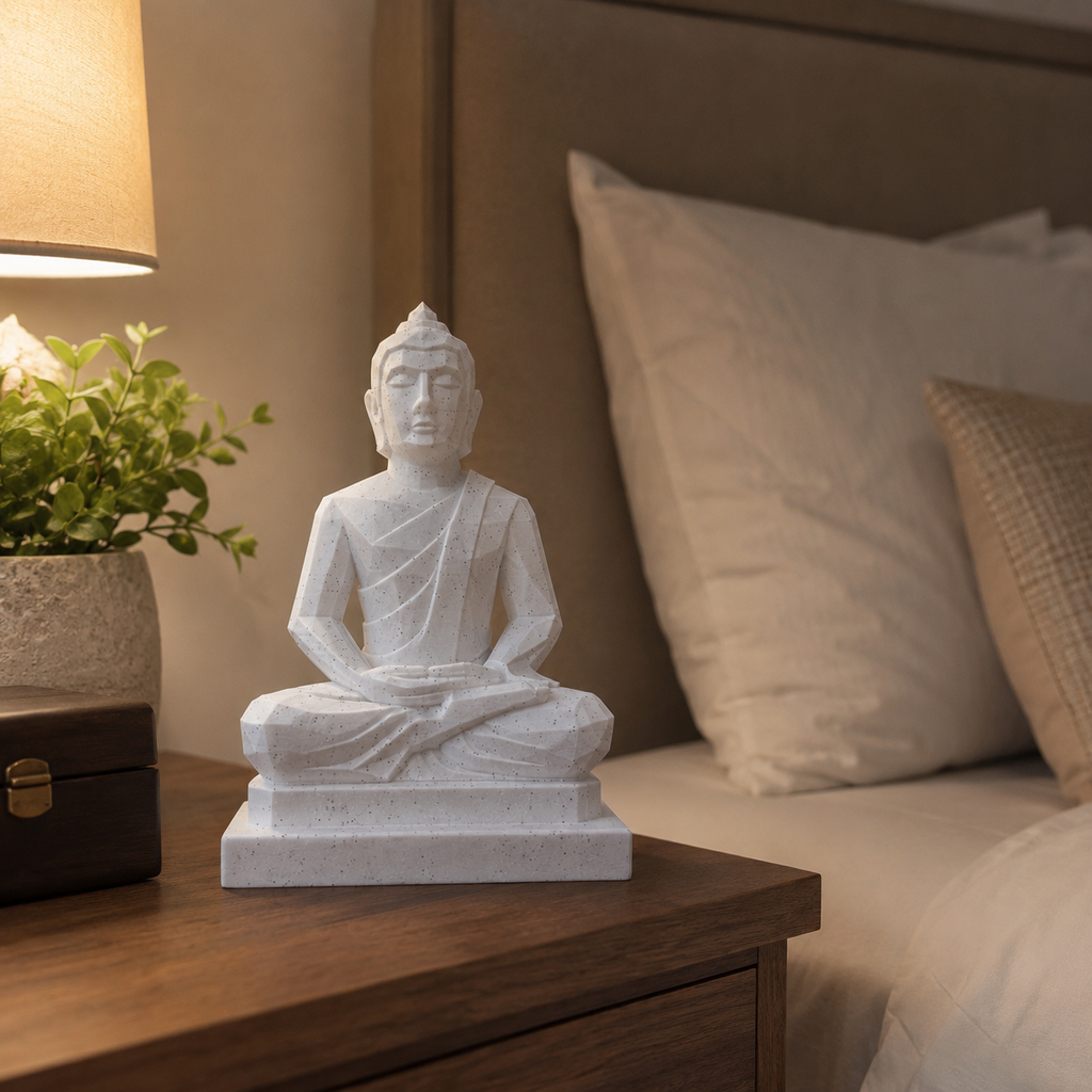 Low-Poly Buddha Statue – Modern Spiritual Home Décor