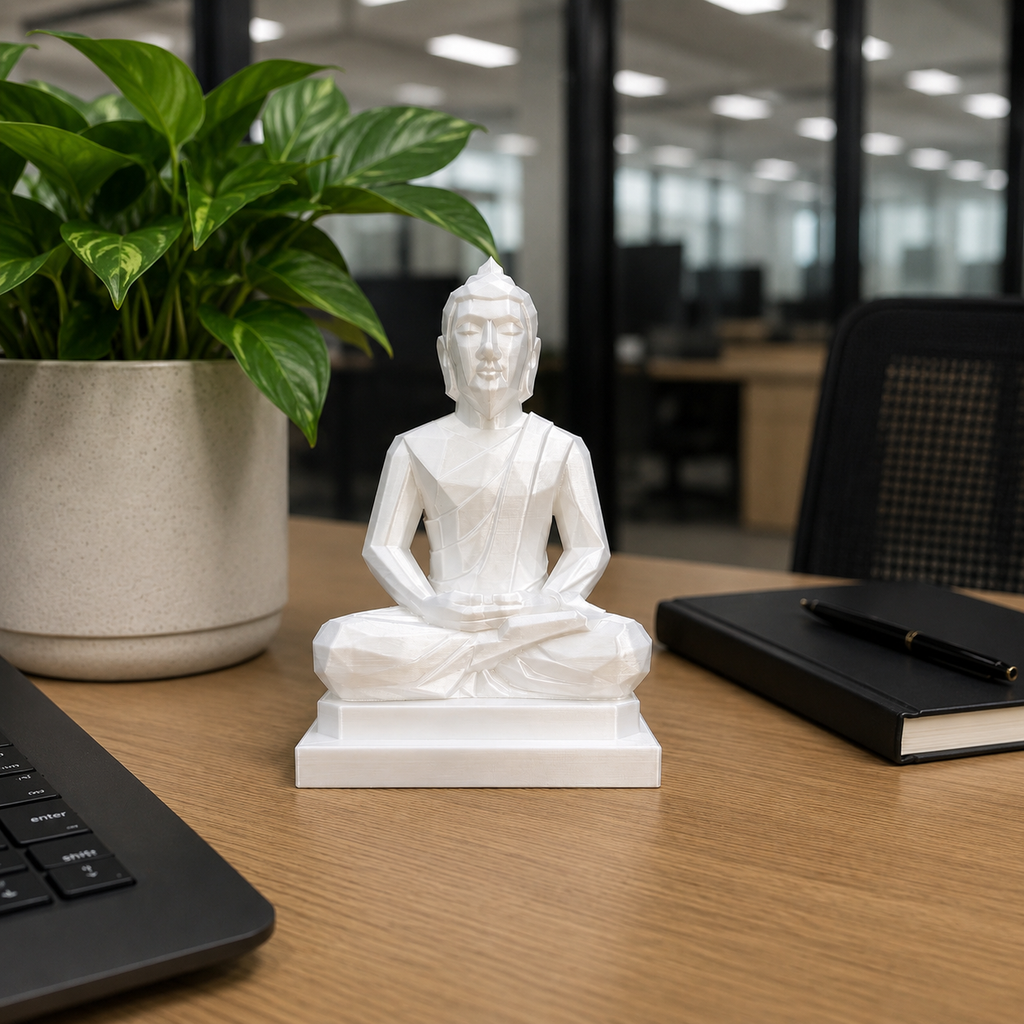 Low-Poly Buddha Statue – Modern Spiritual Home Décor
