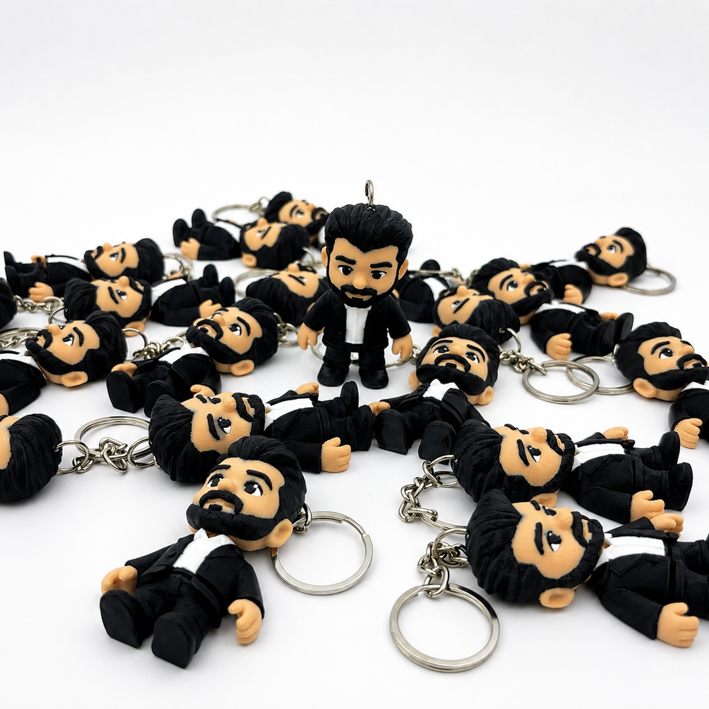Thalapathy Vijay Chibi Keychain – 3D Printed Multicolour PLA Collectible