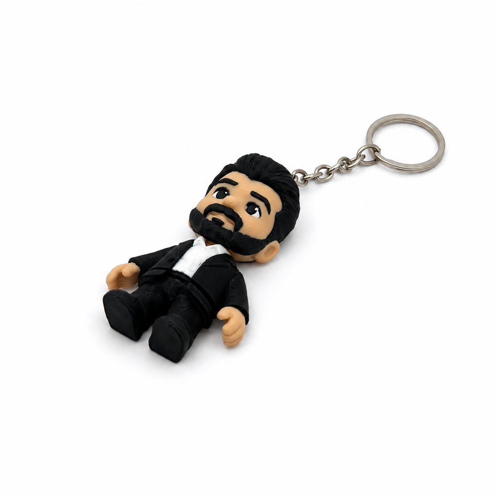 Thalapathy Vijay Chibi Keychain – 3D Printed Multicolour PLA Collectible