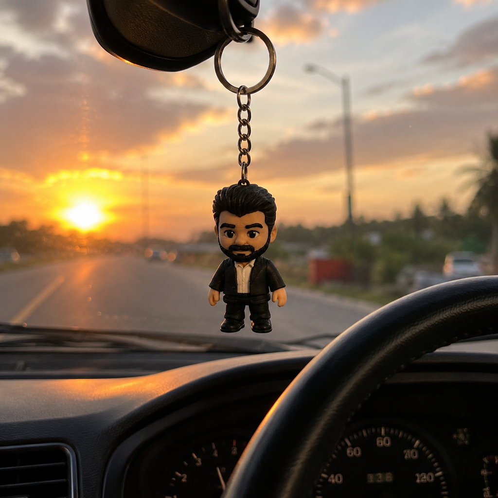 Thalapathy Vijay Chibi Keychain – 3D Printed Multicolour PLA Collectible