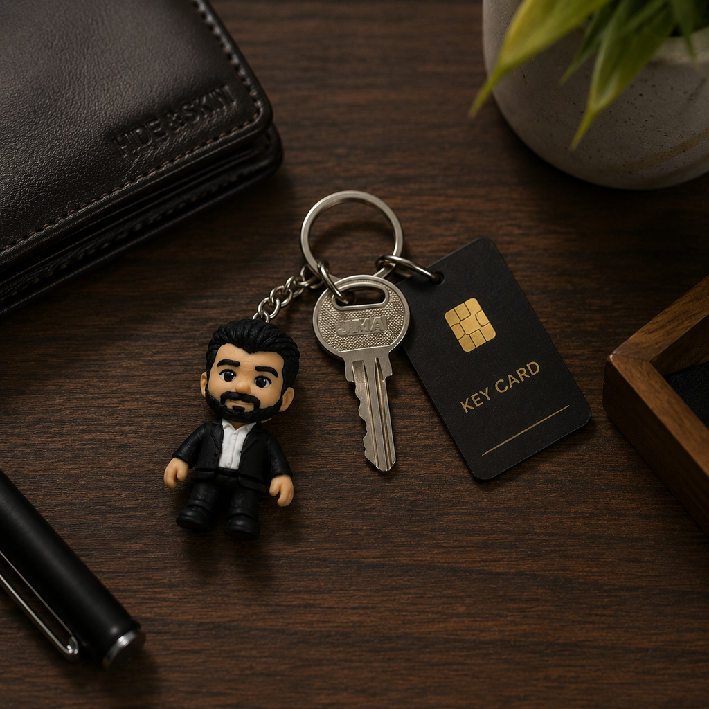 Thalapathy Vijay Chibi Keychain – 3D Printed Multicolour PLA Collectible