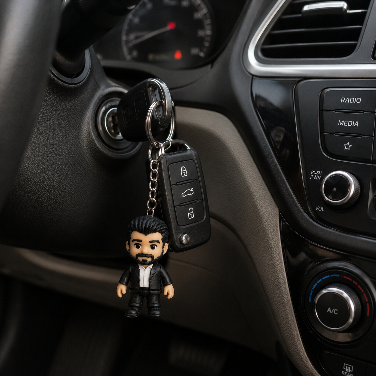 Thalapathy Vijay Chibi Keychain – 3D Printed Multicolour PLA Collectible
