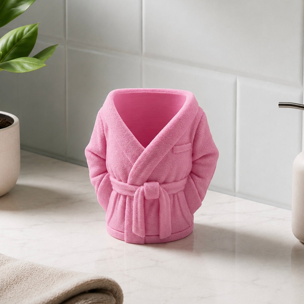 Cozy Bathrobe Toothbrush & Toothpaste Holder | Cute Bathroom Organizer