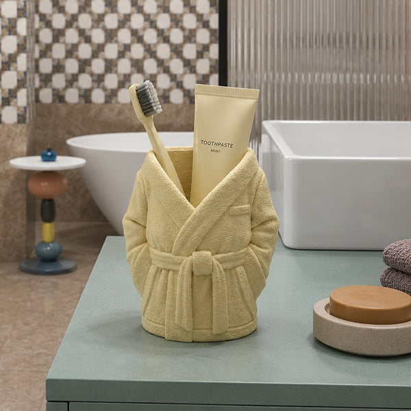 Cozy Bathrobe Toothbrush & Toothpaste Holder