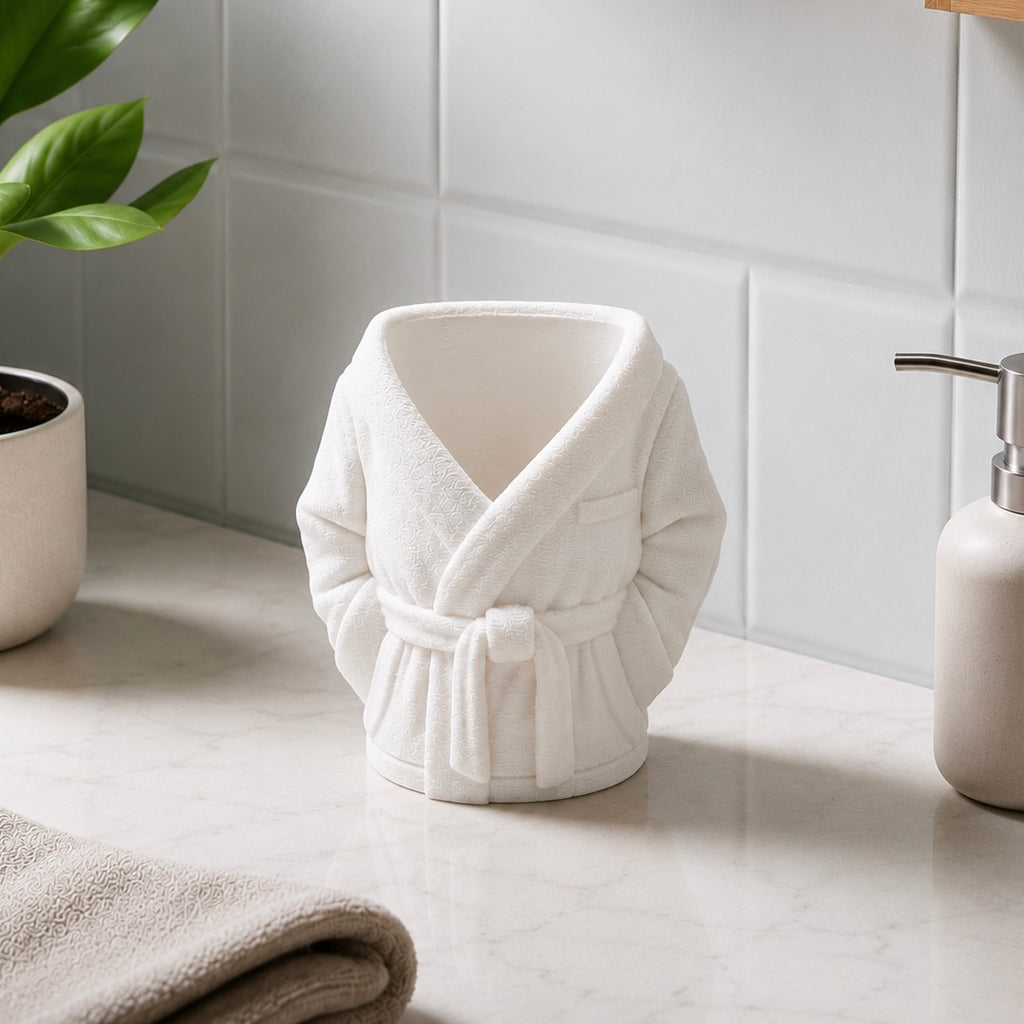 Cozy Bathrobe Toothbrush & Toothpaste Holder | Cute Bathroom Organizer