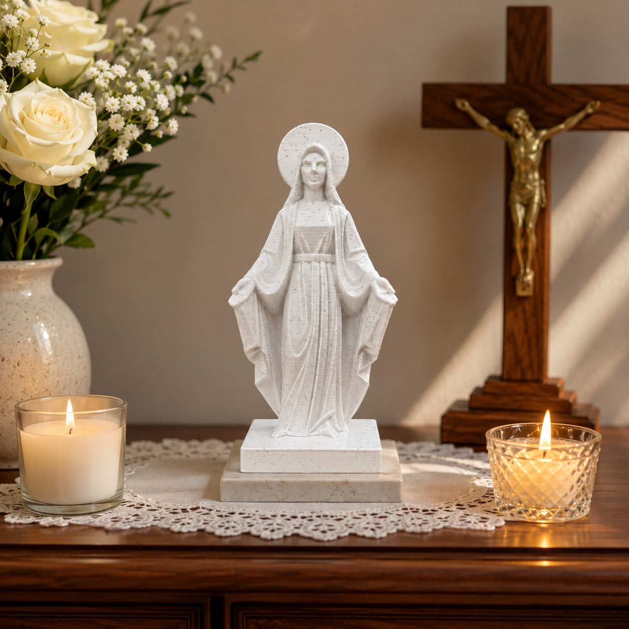 Virgin Mary Statue – 3D Printed Christian Home Decor | Catholic Gift