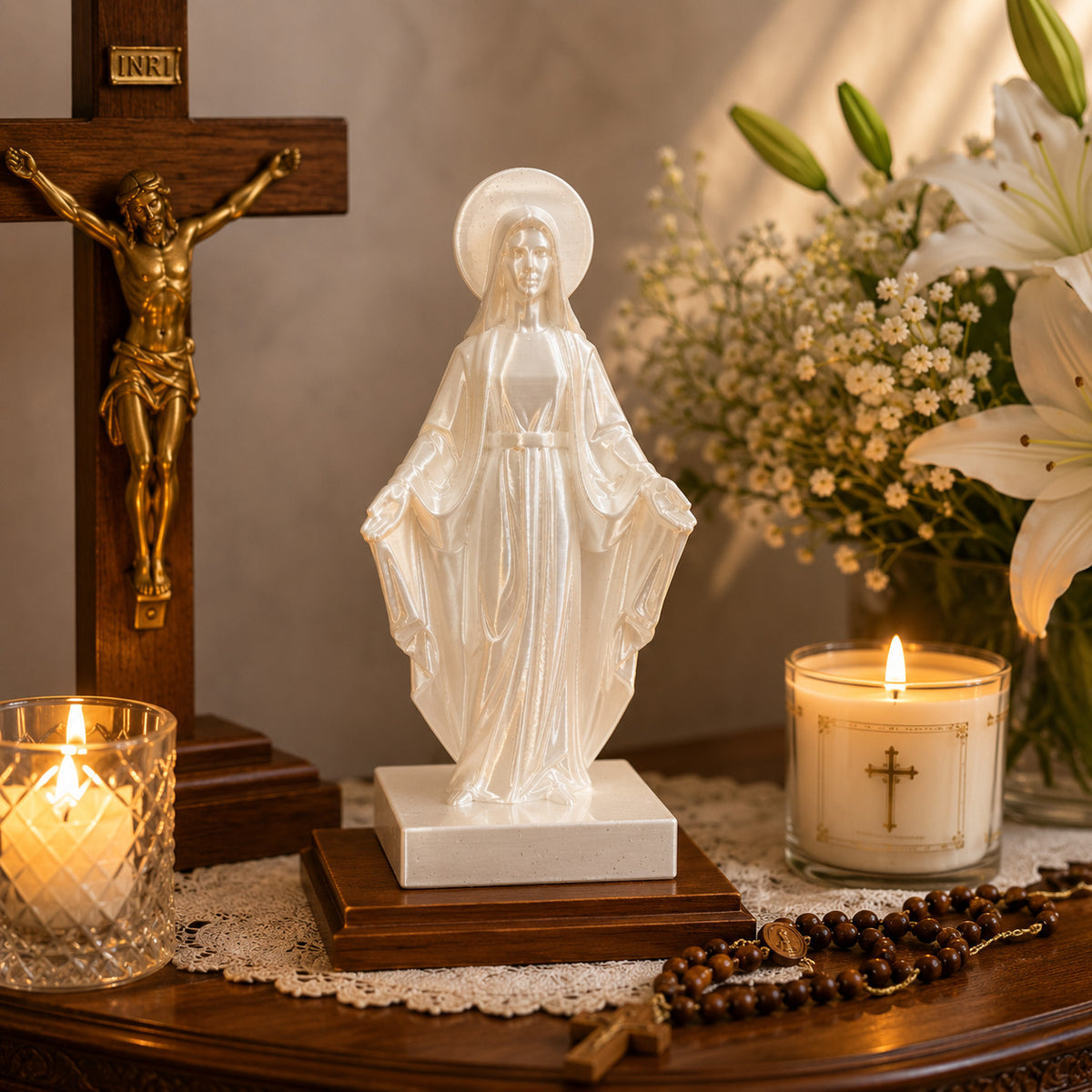 Virgin Mary Statue – 3D Printed Christian Home Decor | Catholic Gift
