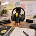 Headphone Stand with Pen Holder & Hidden Storage Compartment