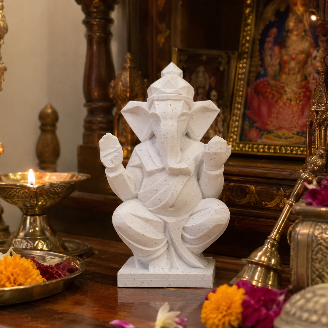 Ganesha Statue | Modern Geometric Lord Ganesha Decor