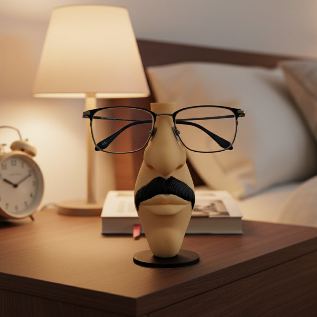 Funny Nose Eyeglass Holder Stand – Male & Female Specs Holder | Desk Organizer for Glasses | 3D Printed Eyewear Stand