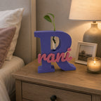 Personalized Initial Letter Vase with Custom Name - 3D Printed Monogram Flower Holder | Personalized Gift | Home & Office Décor