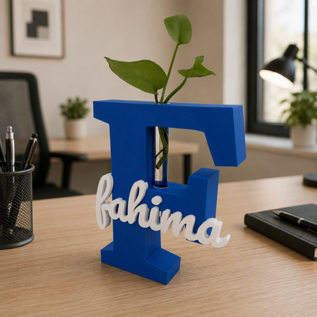 Personalized Initial Letter Vase with Custom Name - 3D Printed Monogram Flower Holder | Personalized Gift | Home & Office Décor