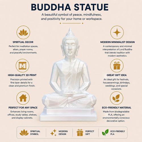 Low-Poly Buddha Statue – Modern Spiritual Home Décor