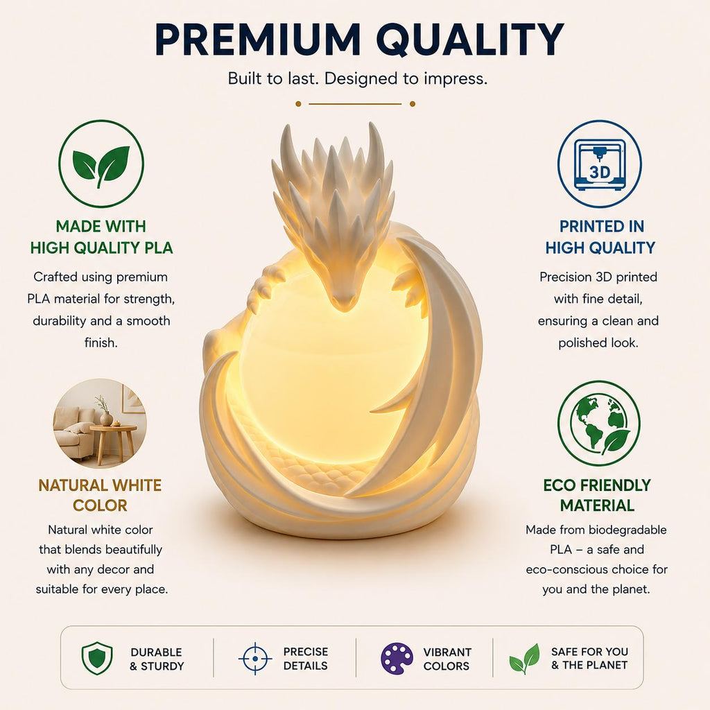 Dragon Sphere Lamp – Fantasy Dragon Night Light with Warm Ambient Glow