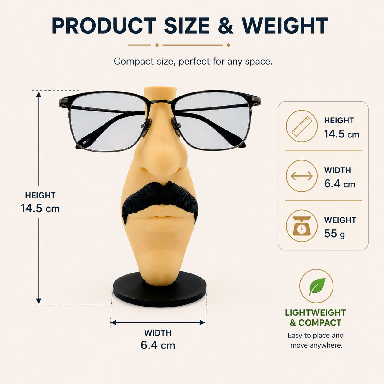 Funny Nose Eyeglass Holder Stand – Male & Female Specs Holder | Desk Organizer for Glasses | 3D Printed Eyewear Stand